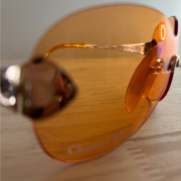 Christian DIOR Vintage PILOT 33Y 120 Orange Tinted Sunglasses Made in Austria - Picture 6 of 16